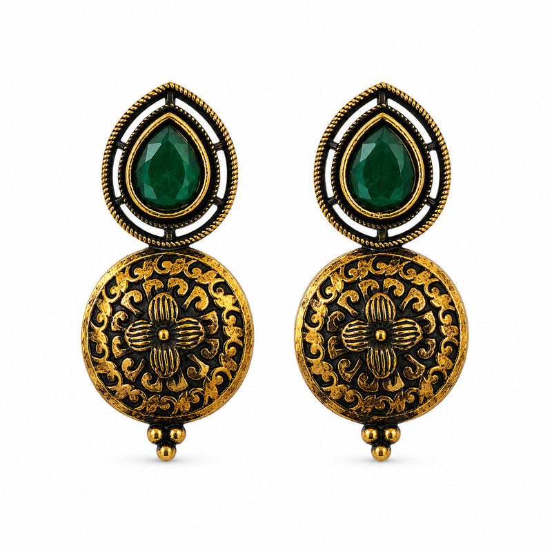 Oxidised Silver Pink Stone Mini Jhumka Earrings